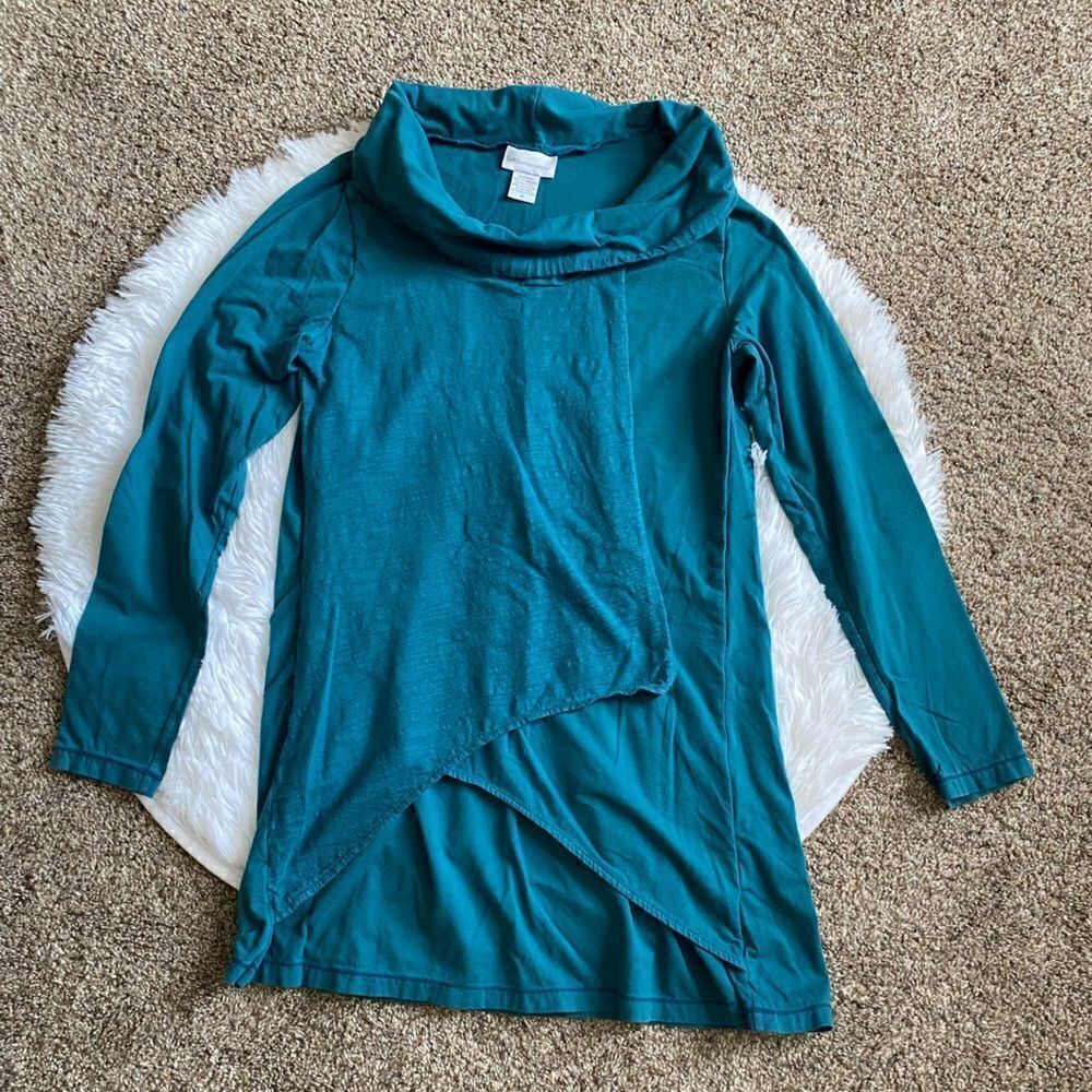 Soft Surroundings Top Blue‎ Stretch Womens Size Medium